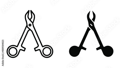 Nail clippers icon set