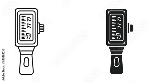 Digital micrometer icon set