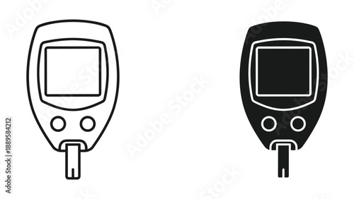 Simple line drawing of blood glucose meter