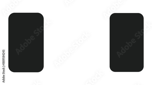 Two black rectangular shapes with rounded corners