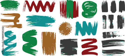 brushstroke paint texture elements for poster and print design