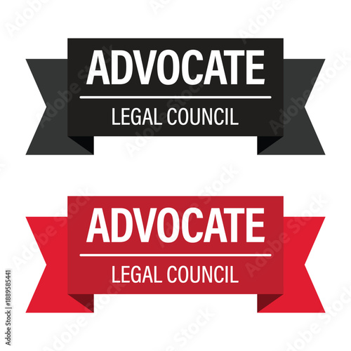 Professional Advocate Legal Council Ribbon Logo - Modern Banner Emblem for Attorneys, Law Firms, and Jurisprudence Branding