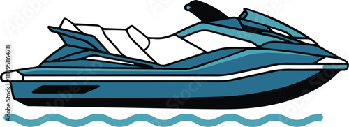  Freedom and speed concept with personal watercraft vector