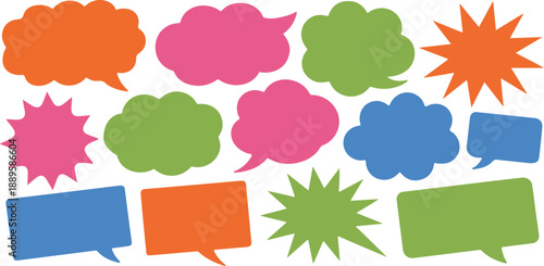 Flat vector speech bubbles with copy space and top-down layout