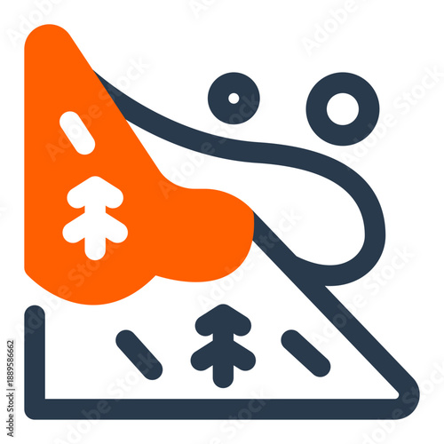 Avalanche snow slide emergency hazard icon