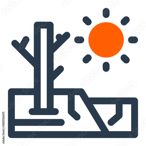 Drought dry climate water shortage icon