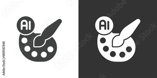 AI Art icon. Solid glyph series icon