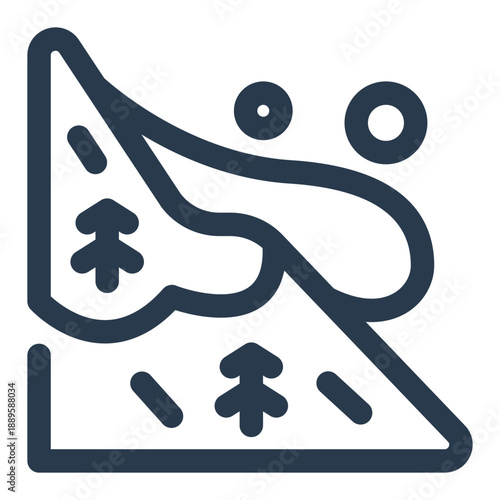 Avalanche snow slide emergency hazard icon