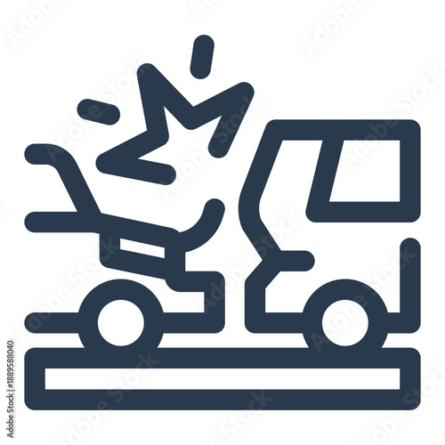 Car accident crash emergency response icon
