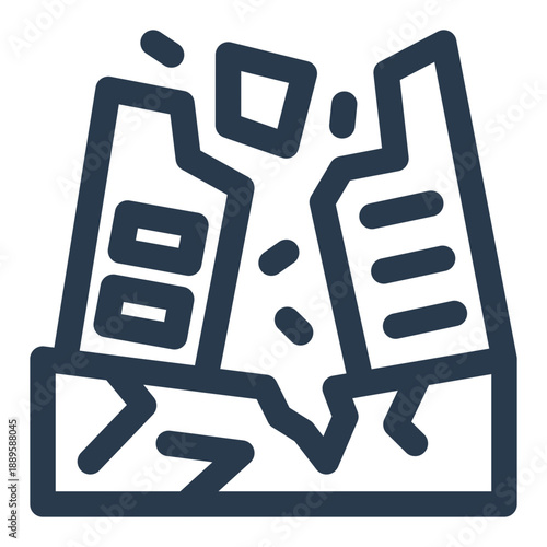 Earthquake seismic disaster alert icon