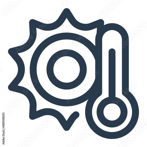 Extreme heat wave climate danger icon