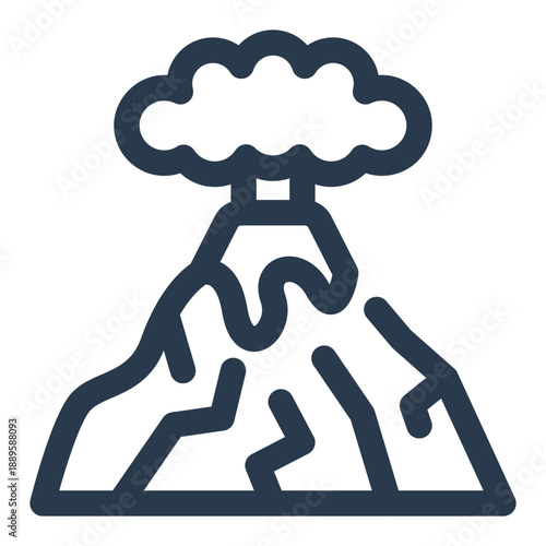 Volcano eruption lava explosion natural disaster icon