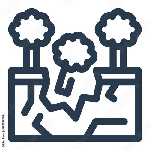 Sinkhole ground collapse urban hazard disaster icon