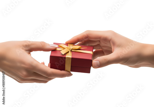 hand giving Romantic gift concept for love, Valentine’s Day, relationship, sharing, surprise and sweet moments on transparent background 