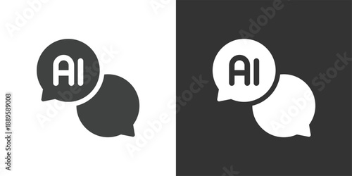 AI Chat icon. Solid glyph series icon