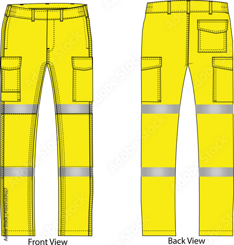 royalty free equipment flat sketch, vector file, mock up, pant 