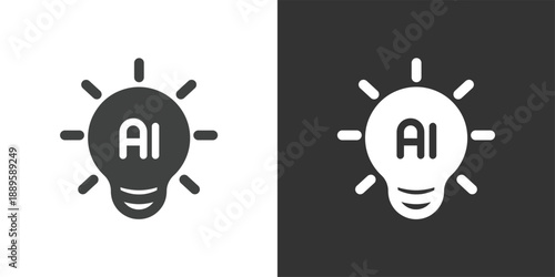 AI Idea and Innovation icon. Solid glyph series icon