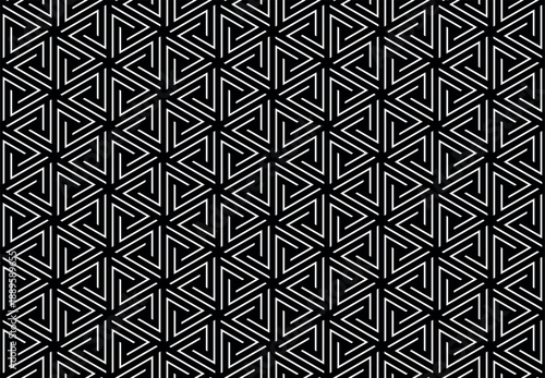 Abstract geometric pattern. A seamless vector background. White and black ornament. Graphic modern pattern. Simple lattice graphic design.