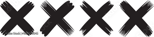 Four black X marks four x