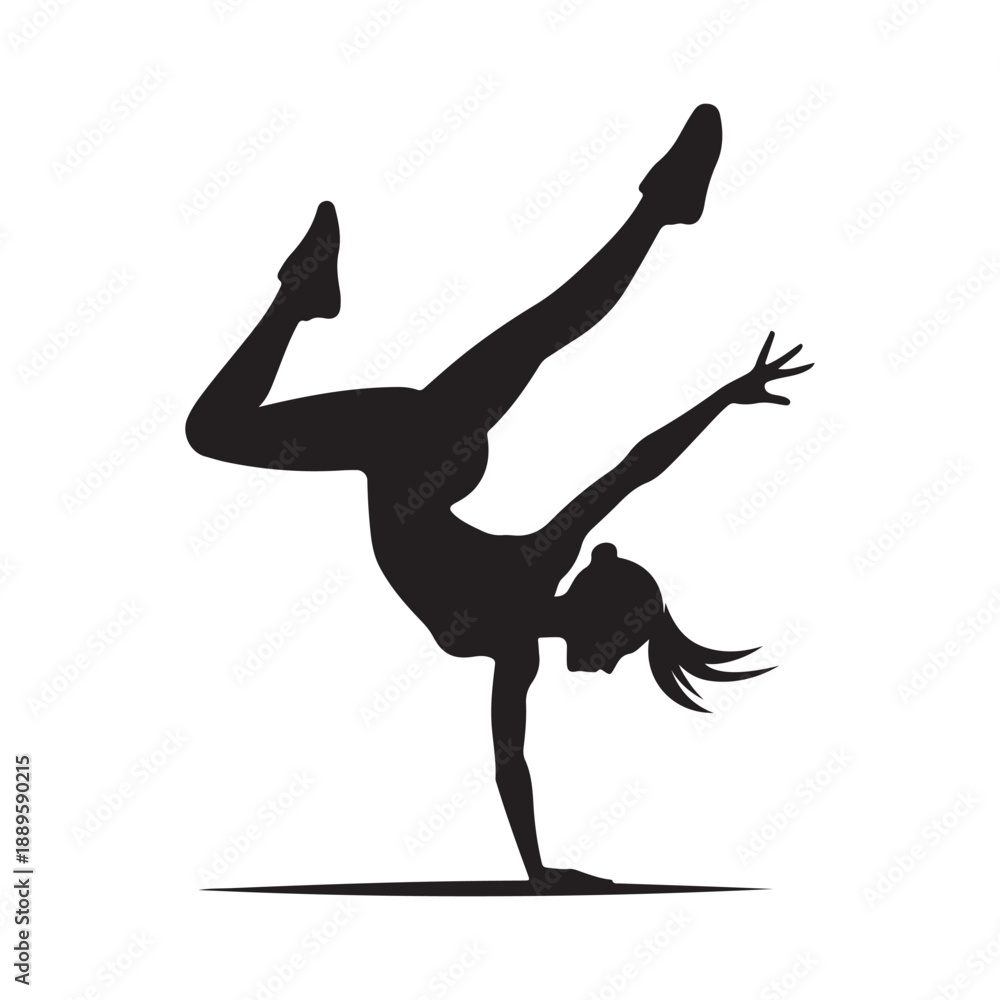 Fototapeta premium breakdance vector silhouette clip art logo design illustration. Abstract icon collection 