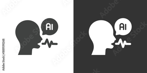 AI Voice Assistant icon. Solid glyph series icon