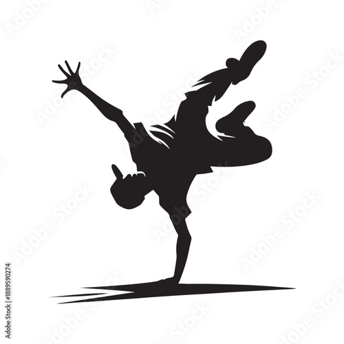 breakdance vector silhouette clip art logo design illustration. Abstract icon collection
