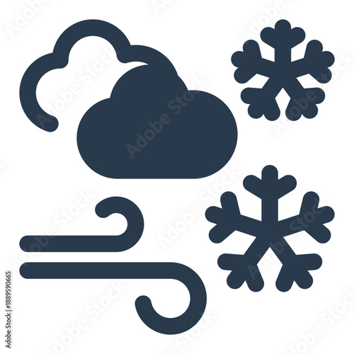 Blizzard winter storm extreme weather icon