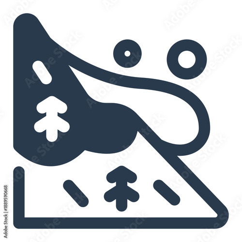 Avalanche snow slide emergency hazard icon