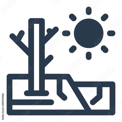 Drought dry climate water shortage icon