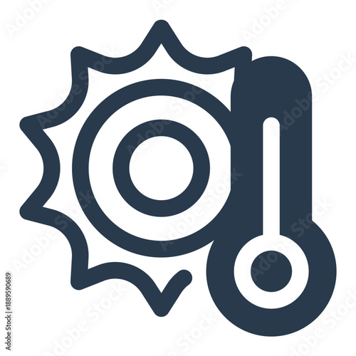 Extreme heat wave climate danger icon