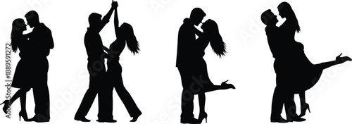 couple silhouette, romantic dance, love embrace, ballroom pose, passion art, intimacy symbol, elegant movement, partner connection, graceful twirl, affectionate moment