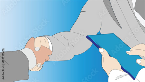 Successful professional handshake for business agreement and collaboration