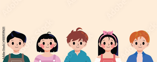 Group of children vector illustration