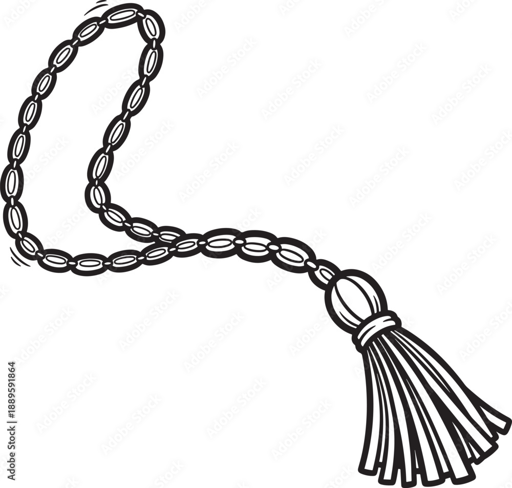 Ταπετσαρία Single Islamic prayer bead necklace with tassel