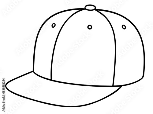 Baseball cap outline icon, casual headwear and fashion accessory symbol