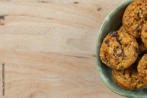 Homemade Oatmeal Energy Balls with Copy Space