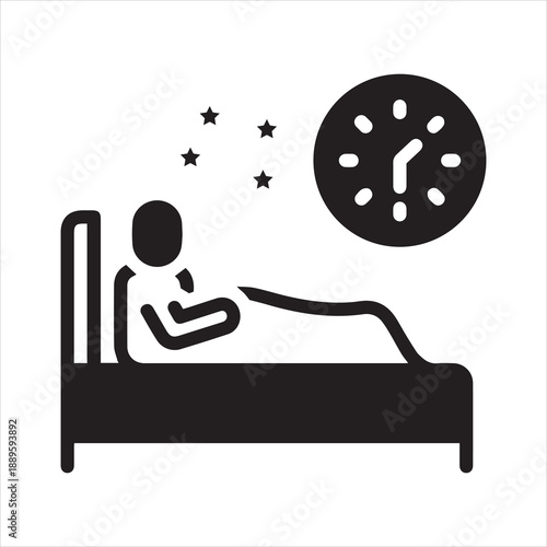 Black solid icon for sleepless nights