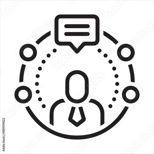 Black line icon for consulting expertise