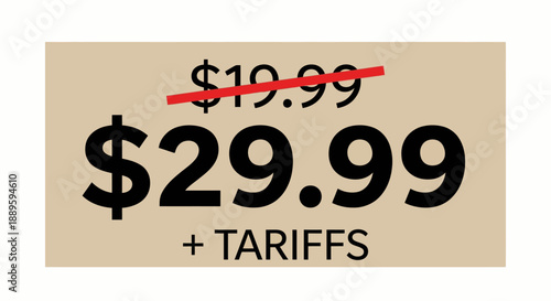 Price increase from tariffs and inflation graphic illustration