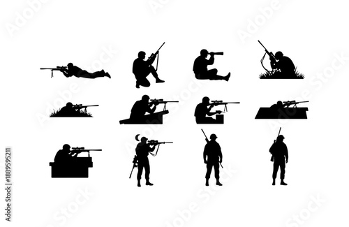 Soldier Silhouettes in Action
