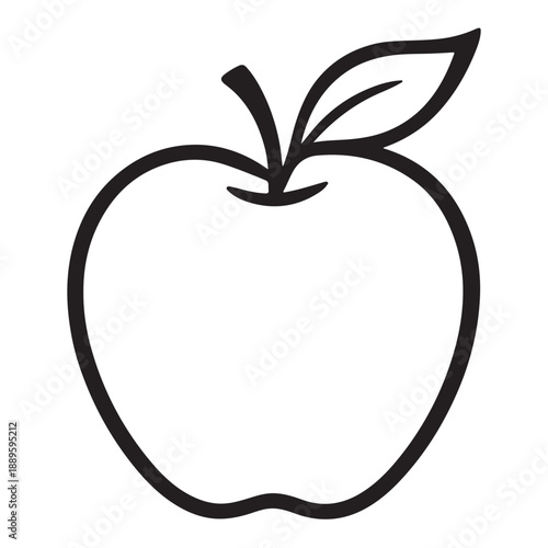 A fresh and healthy red apple icon vector illustration with a green leaf represents a ripe, juicy organic fruit symbol designed as delicious clip art for diet and nature-themed graphic design.