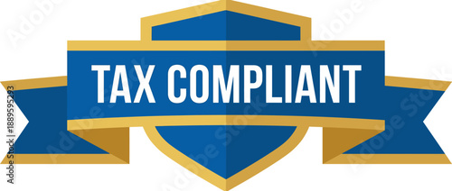 Vector Tax Compliant Banner with Business and Finance Concept