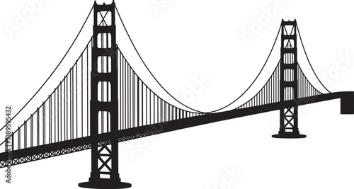 Golden Gate Bridge San Francisco suspension black desig
