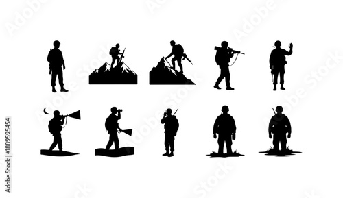 Military Soldier Silhouettes Collection