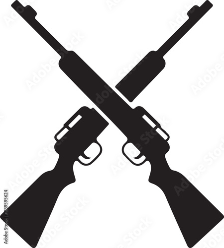 Crossed hunting rifles silhouette icon