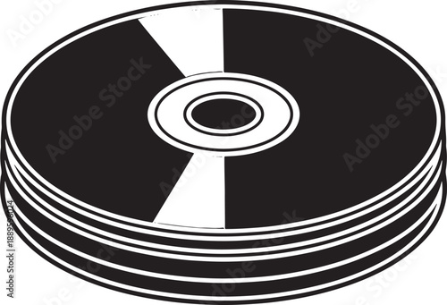 Stack of black and white cd media