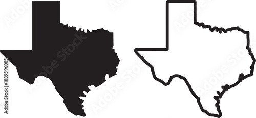 Texas state map outline and silhouette