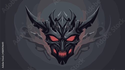 Dark Demon Mask Illustration