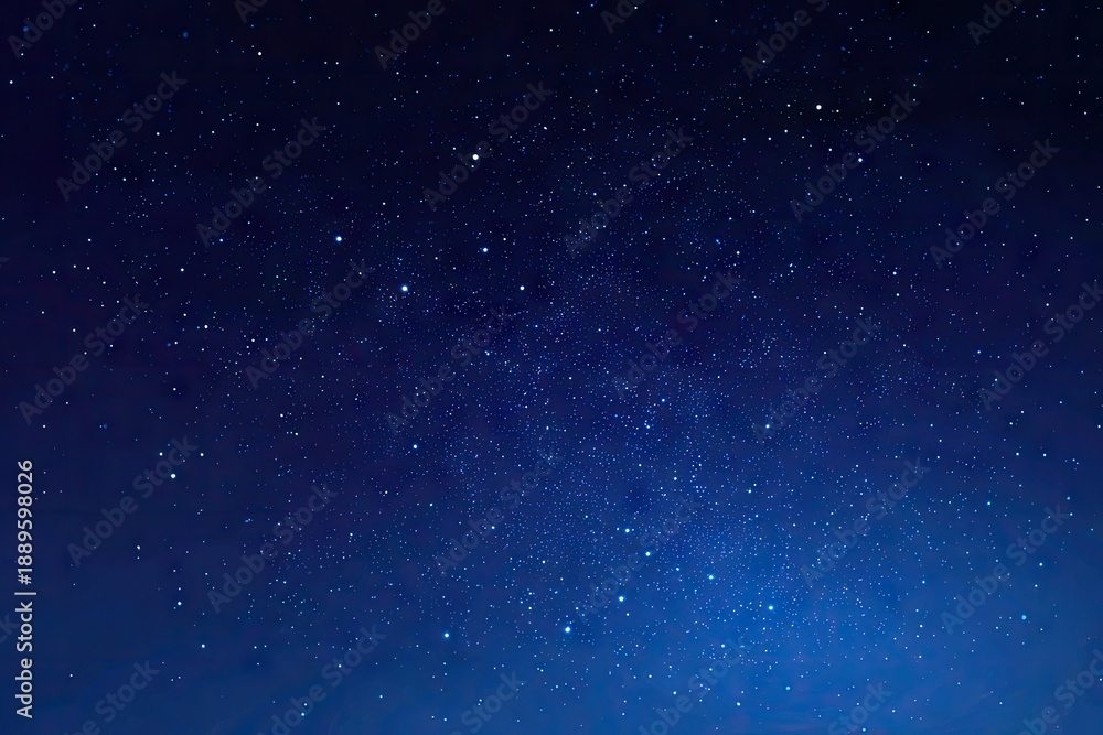 Obraz premium Starry night sky, dark blue, with scattered bright stars and milky way