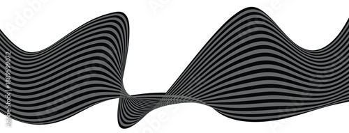 Minimal 3D Wave Line Pattern Abstract Vector Design